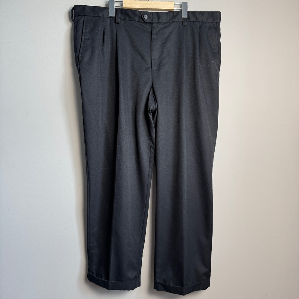 Izod Golf Classix Men's Performance Golf Pants Black 42x30 Preppy Outdoor Cuffed